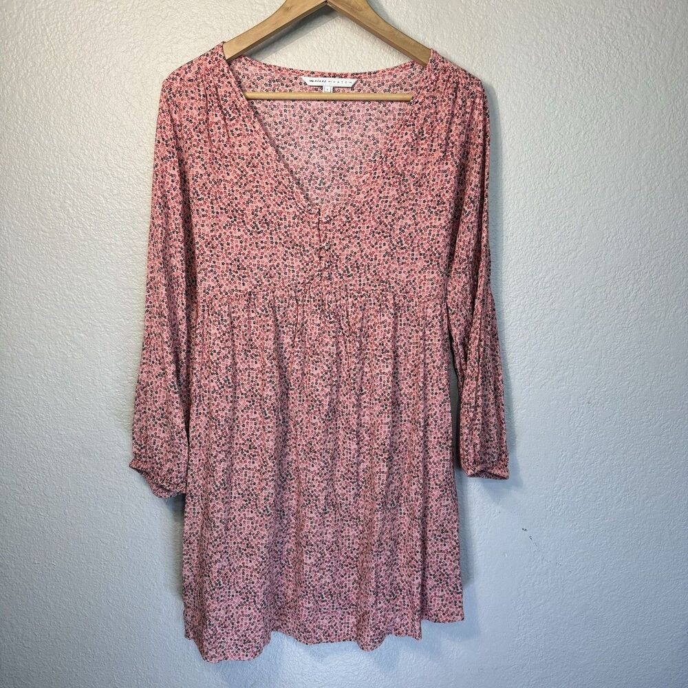 The Nines Hatch Dress L Maternity Pink Ditzy Floral Long Sleeve Mini Baby Doll